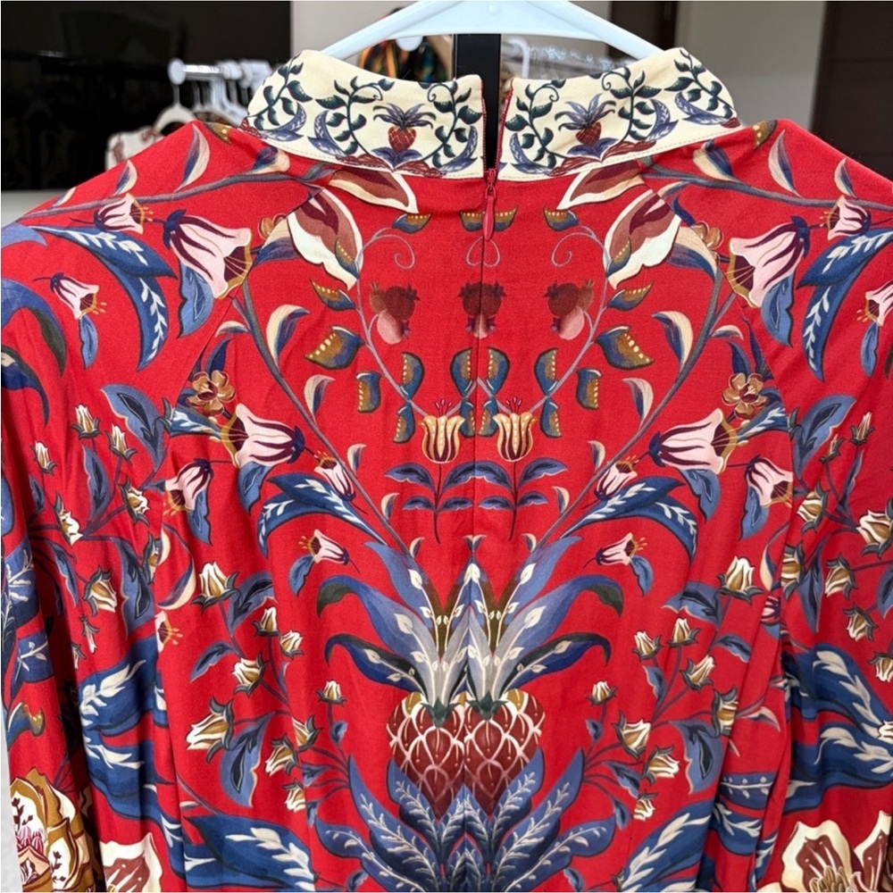 Farm Rio: Red Winter Breeze Lenzing Viscose Mini Dress - Picture 10 of 13
